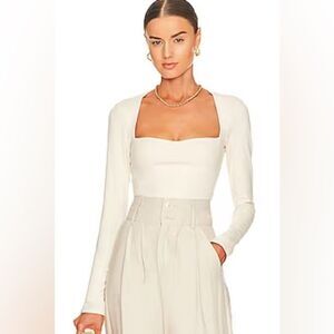 Lovers + Friends Braxton Top Ivory REVOLVE Cropped Bodycon Y2K Grunge XS FLAW